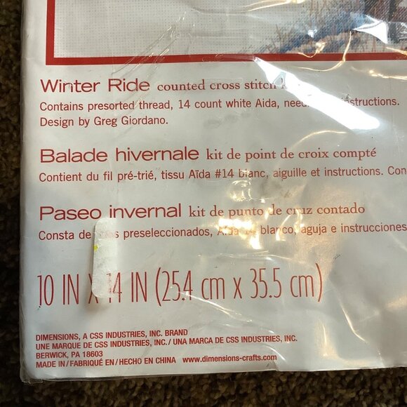 Dimensions Winter Ride Counted Cross Stitch Kit 10"x14" Design Greg Giordano - Picture 2 of 6